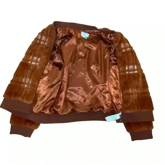 Anthropologie round neck teddy bomber zip up jacket size 3X plus size coat - Picture 4 of 7